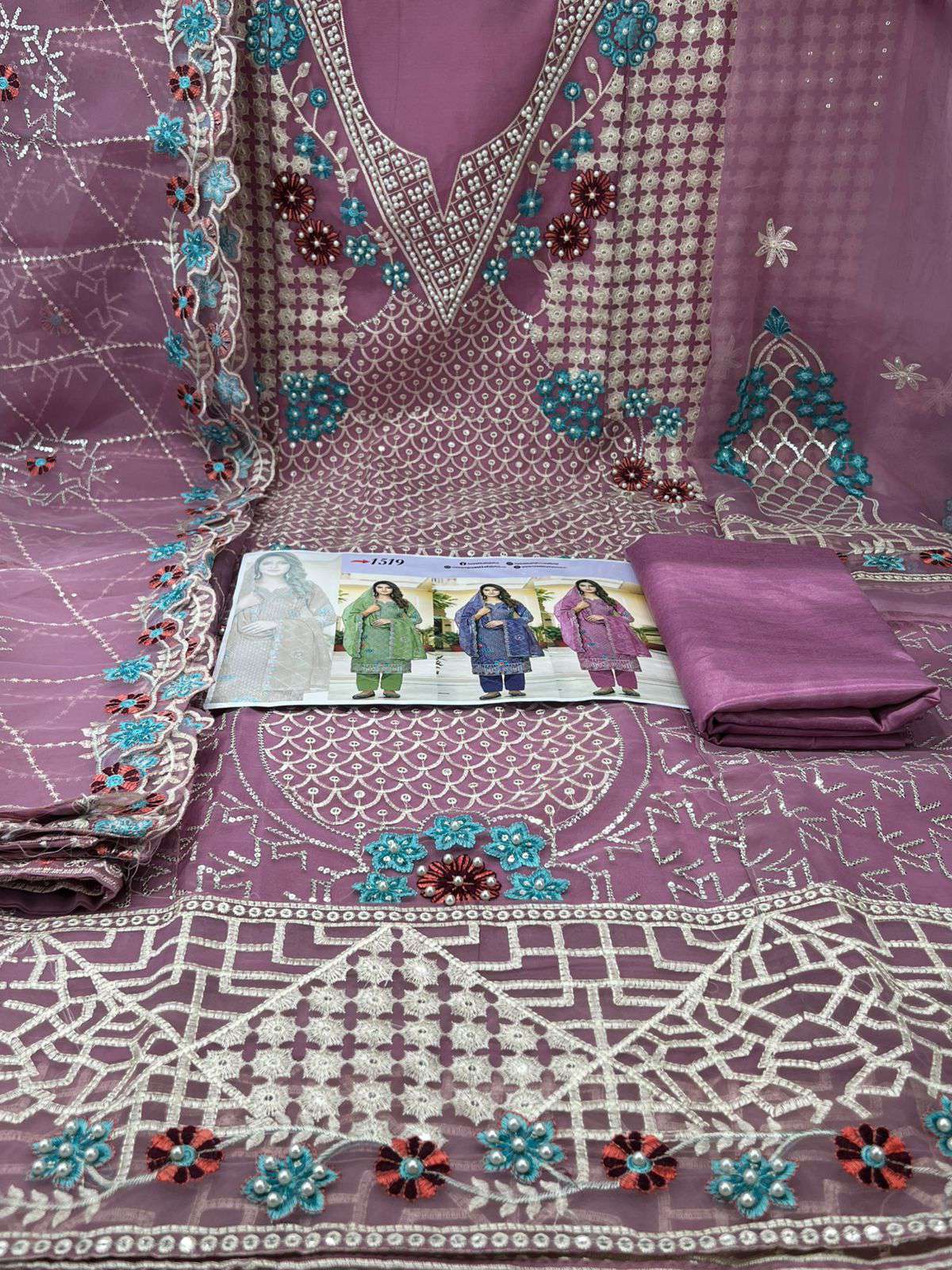 Pakistani Inspired Cetalogue Pure Organza Unstitched Collection - Onion 2000