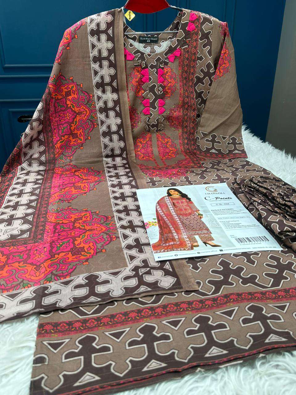 Charizma Pakistani Catalogue Printed Stitched Cotton Collection - 1150 Maroon