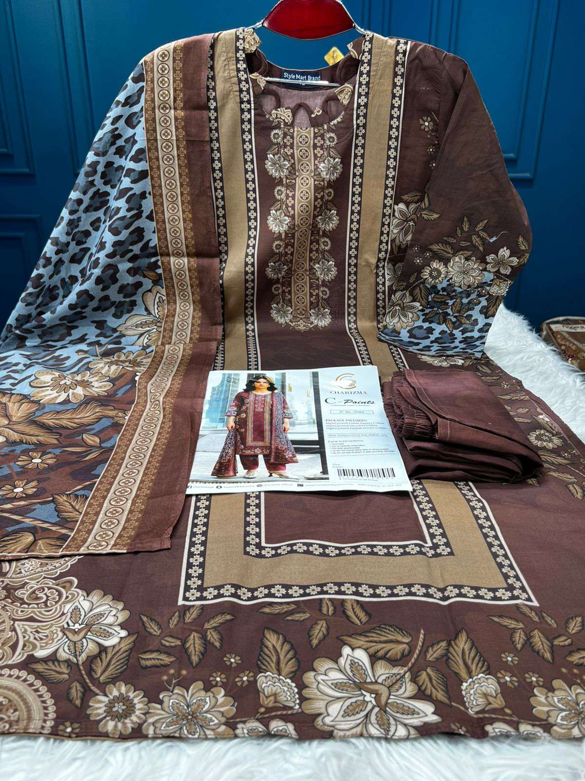 Charizma Pakistani Catalogue Printed Stitched Cotton Collection - 1150 Coffee