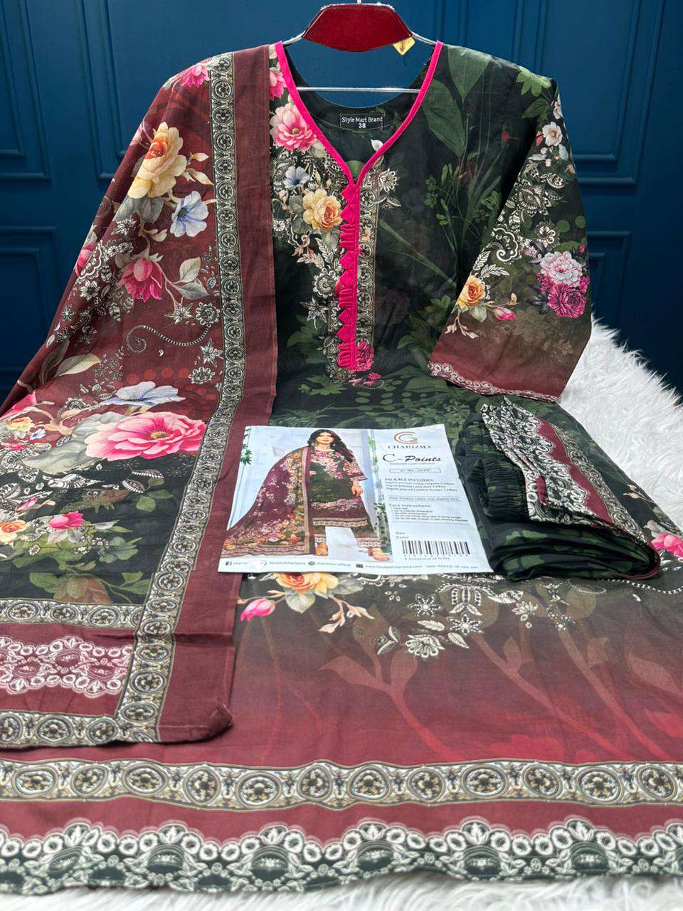 Charizma Pakistani Catalogue Printed Stitched Cotton Collection - 1150 Battle Green
