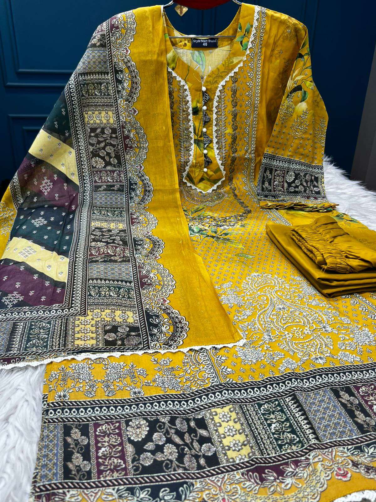 EXCLUSIVE Luxury Lawn Stitched Collection - 1100 Mustard Color