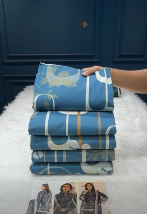 Special Pakistani Inspired COCO Unstitched EID Cotton Collection - 1150 Dark Sky